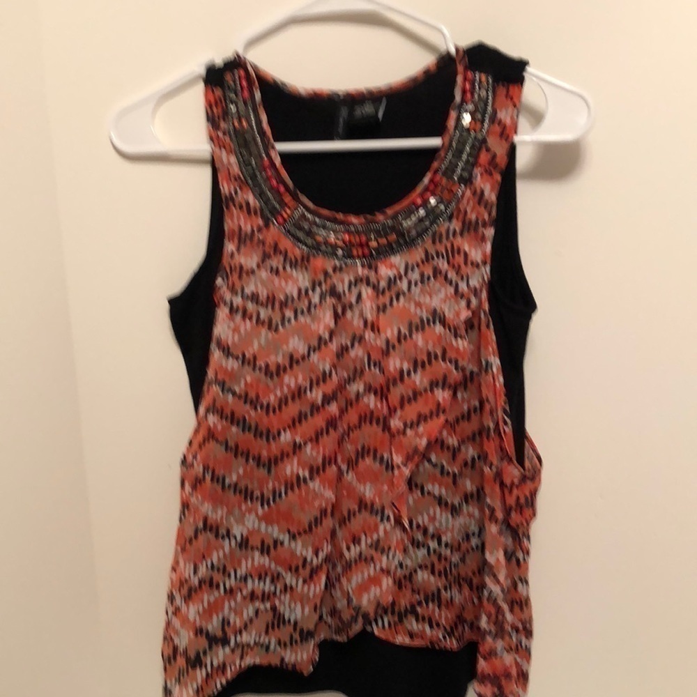 New dim. top, orange overlay, blk tee. Size SP